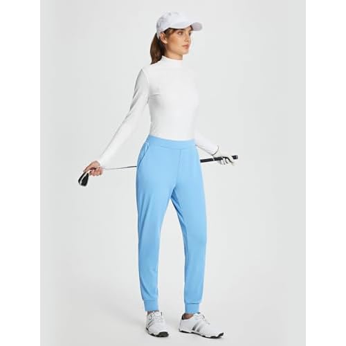 baleaf Women's Fleece Lined Pants Joggers Water Resistant Zipper Pockets Winter Thermal Golf Pants Cold Weather Gear
