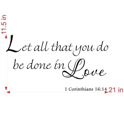 Let All That You Do Be Done in Love 1 Corinthians 16:14 Vinyl Wall Art Religious Faith Home Decal Decor Christian Quote Bible Scripture Wall Decals