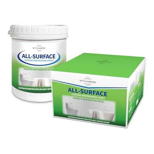 styleonme Tub and Tile Paint White, 50-60sq.ft, Bathtub Washbasin Toilet Ceramic Tile and Kitchen Countertop Refinishing, Odorless and Non-Toxic Heavy Glaze Epoxy Resin Coating