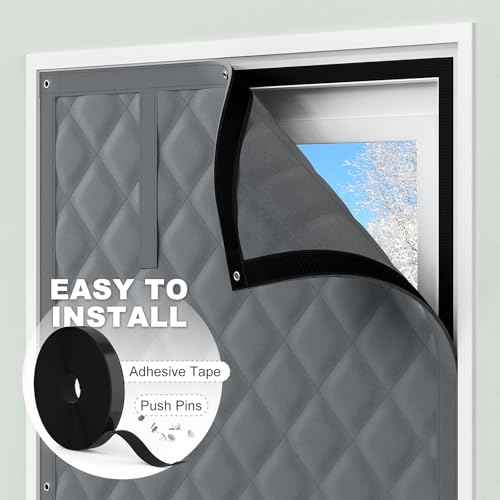 AGHIG Thermal Window Cover for Winter, 24" X 36" Window Insulation Kit, Oxford Cloth Cotton Layer Window Covers for Winter to Keep Heat, Window Insulation for Winter Save Energy,2 Pack
