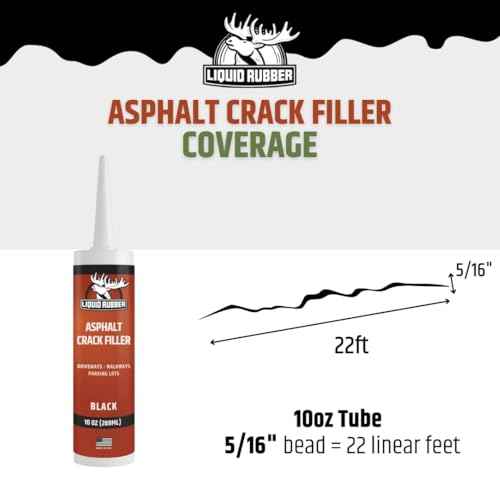 Liquid Rubber Asphalt Crack Filler - Professional-Grade Self-Leveling Waterproof Sealant for Driveway, Parking Lot & Walkway Cracks - Black 10oz - Helps Stop Water Intrusion & UV Damage - 4 Pack