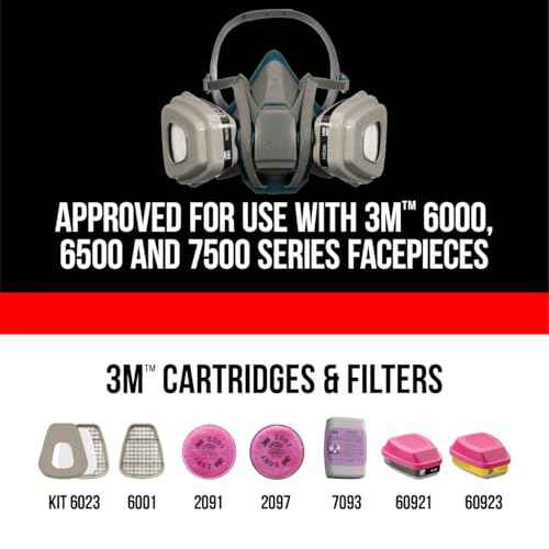 3M Organic Vapor Performance Cartridge, 3 Pairs, For Use With 3M 6000, 6500 & 7500 Series Facepieces, NIOSH-APPROVED OV For Use Against Certain Organic Vapors, Easy-To-Attach Design (6001P3-DC)