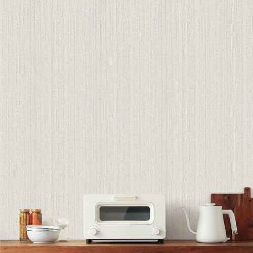 Beige Grasscloth Peel and Stick Wallpaper Fabric Wallpaper 15.7" x 118" Texture Contact Paper Self-Adhesive Country Faux Linen Wall Paper for Room Walls, Cabinets, Furniture Retro DIY Decorative