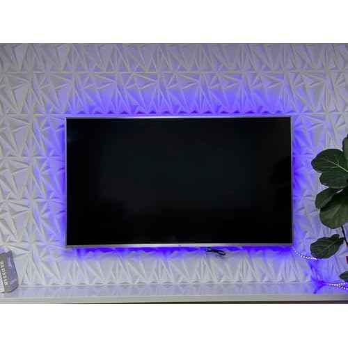 STICKGOO 50 Pack 3D Wall Panels for Interior Wall Decor, Modern Diamond Wall Panels, 12''x12'' White Accent Wall Covering Panels for Gaming Room Bedroom TV Background