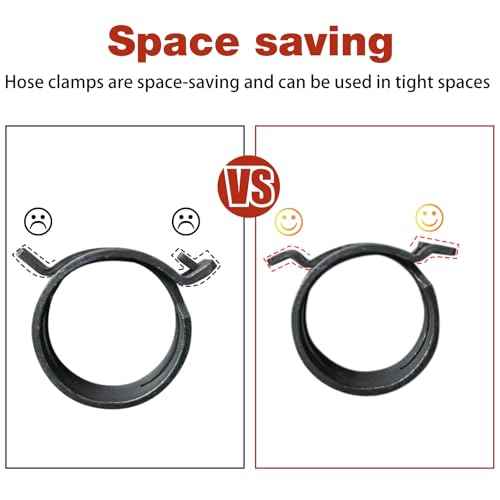 42Pcs 24-46mm Spring Hose Clamps With Swivel Flat Hose Clamp Plier Hose Removal Pliers Assortment kits -10 Large Sizes Fuel Line Clamps Made of Chrome Vanadium Steel
