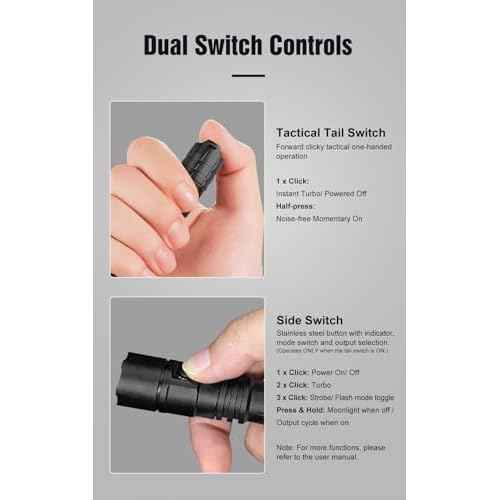 P2A Compact Dual-Mode Tactical Flashlight, 1200 Lumens Turbo Mode with 330m Beam Distance, USB-C Rechargeable 2xBattery, IP68 Waterproof, Pen-Shaped Design with Pocket Clip