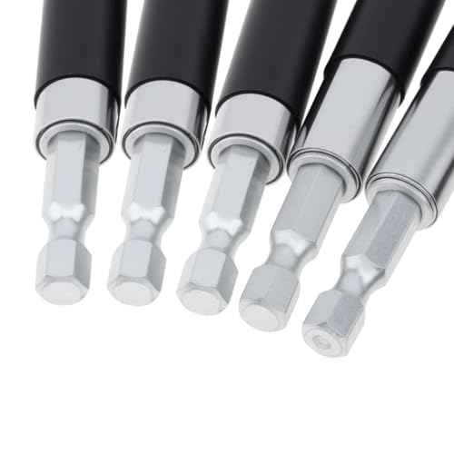 ChgImposs Drill Bit Holder Scalable 5PCS/Set, 3.15"/4.7"/5.5"(80/120/140mm) Magnetic Drill Bit Extension, Adjustable Magnetic Screwdriver Bit Holders 1/4" Hex, Drill Extension Bit Holder