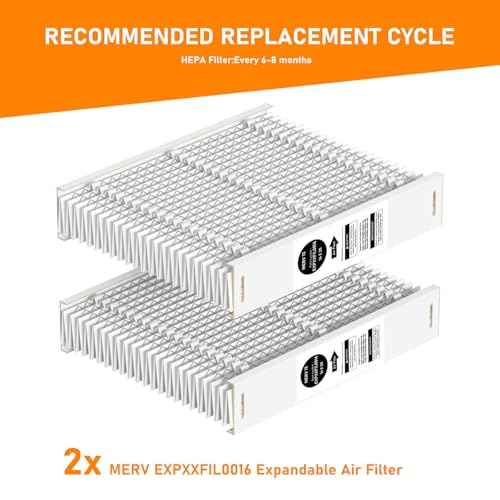 EXPXXFIL0016 16x25x5 MERV-13 Expandable Air Media Filter Replacement Compatible with Carrier EXPCCFIL0016 and Bryant EXPBBFIL0016 EZ-FLEX heating and cooling system, 2 Pack