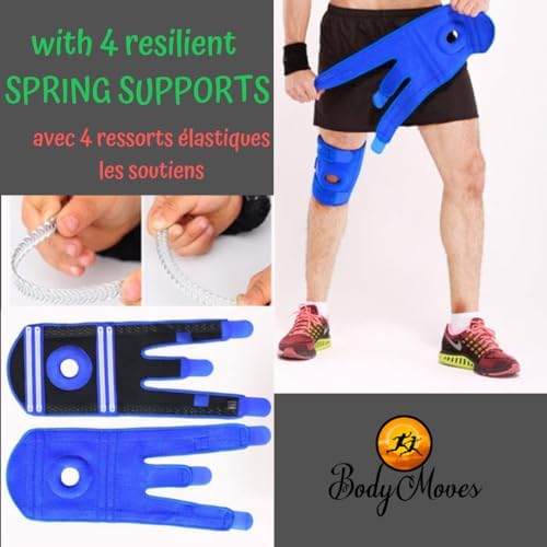 BodyMoves Kid's Knee Brace Support Plus Hot and Cold Ice gel Pack for stabilizing patella meniscus tear ligament injury prevention (COOL GRAY)