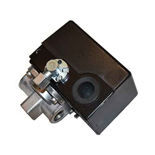 Z-D26612 Air Compressor Pressure Switch, 4-Port, 120-150 PSI, Black, Automatic, Metal Housing