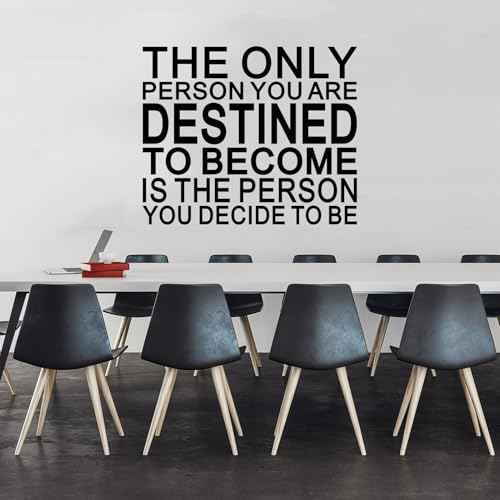Motivational Quotes Wall Stickers for Office: Classroom Inspirational Positive Vinyl Art Wall Decals for School Gym Bedroom - The Only Person You are Destined 18" X 15"