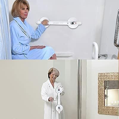 17inch Suction Shower Grab Bar, Portable Shower Handle Bar Suction Grip Bar Bathtub Handle with Strong Hold Suction Cup Fitting and Rapid Release for Bathroom(Max Capacity :253lb)