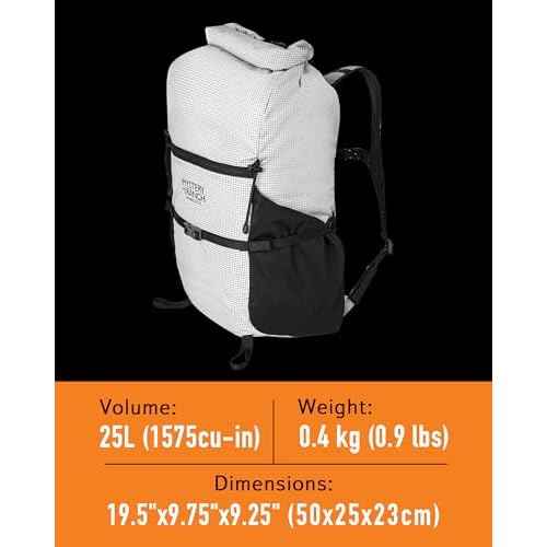 Mystery Ranch In & Out Packable Backpack ? Lightweight, Weatherproof & Foldable for Easy Travel ? White, 25L