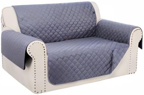 Reversible Loveseat Sofa Covers Couch Cover Furniture Protector(Loveseat,Dark Grey/Dark Grey)