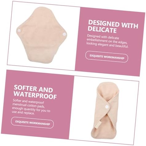 FOMIYES 4PCS Reusable Cotton Menstrual Pads Leakproof Washable Sanitary Cushions Breathable Soft Skin Friendly Comfortable for Travel Outdoor Sports Daily Use