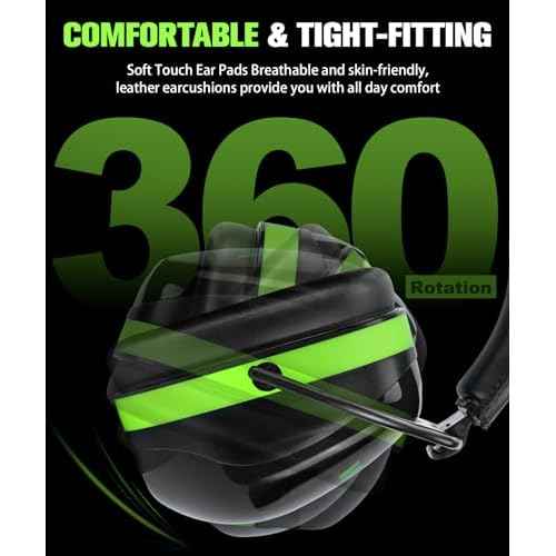 ZOHAN 012 Noise Reduction Earmuffs 2 Packs for Hearing Protection, NRR 28dB Adjustable Safety Ear Muffs for Mowing, Autism