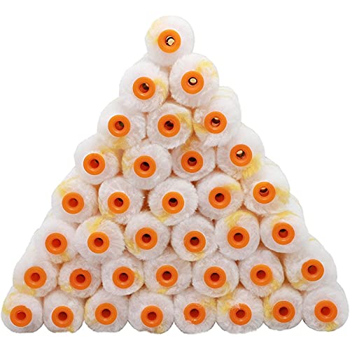 Juvale Mini Foam Paint Roller Covers - 36-Pack, 4-Inch - Foam Roller Brush Refills & Sleeves for Smooth, Even Coverage - Bulk Paint Set for Trim & Detail