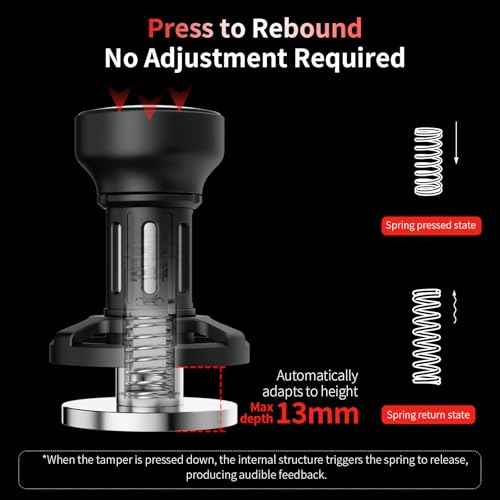 MHW-3BOMBER Espresso Tamper, 54mm-Spring-Loaded Coffee Tamper with Sound Feedback, Barista 54mm Tamper for Breville, Tamper for Espresso Machine,Thread Base YU Series, T6147-OS