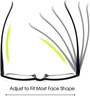 Reading Glasses 5 Pairs Quality Readers Spring Hinge Vintage Glasses for Reading for Men and Women (5 Pack Black, 0.75)