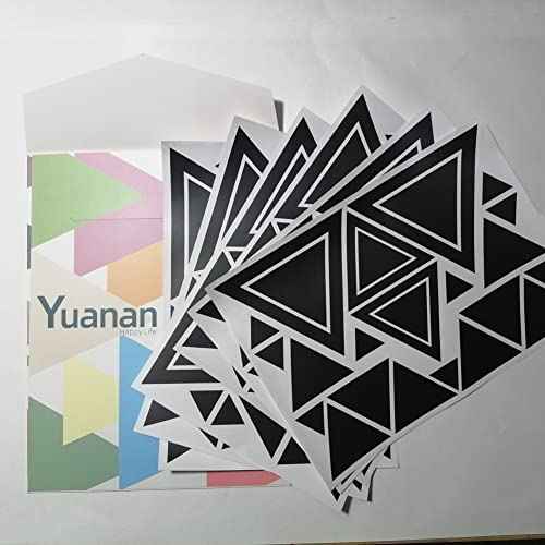 Triangle Wall Sticker Vinyl Decals for Nursery Bedroom Boys or Girls Room Playroom Classroom Living Room Black 126Pcs
