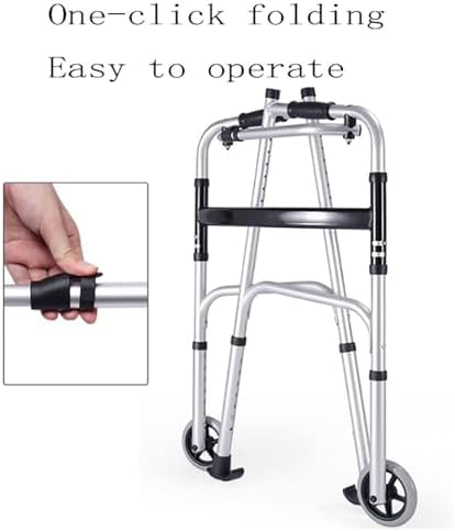 Standard Walkers, Old 2-Wheeled Walker with Double arm Support Walker with Foldable Standing Walker Lightweight Aluminium Frame (Color : A)