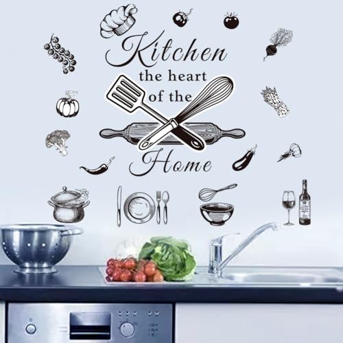 Wall Stickers Kitchen Quotes Wall Decals Wall Art Decals for Kitchen Dining Room Restaurant Vinyl Wall Sticker Peel and Stick Wall Decoration