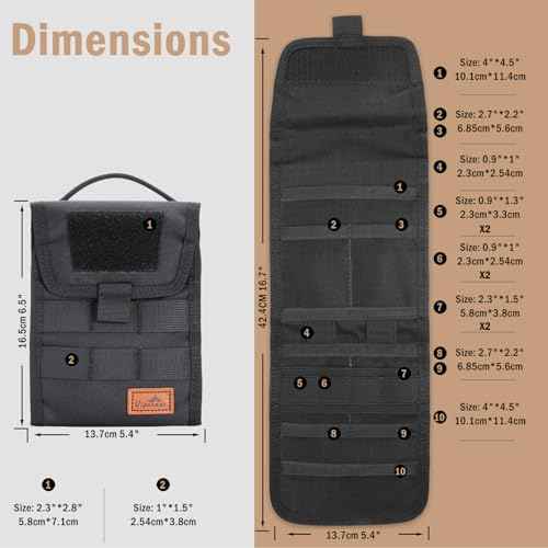 VIPERADE VE12 Folding EDC Organizer Pouch, Molle Tool Bag, Trifold Tool Pouch, Utility EDC Pocket Organizer for Outdoor and Daily Used