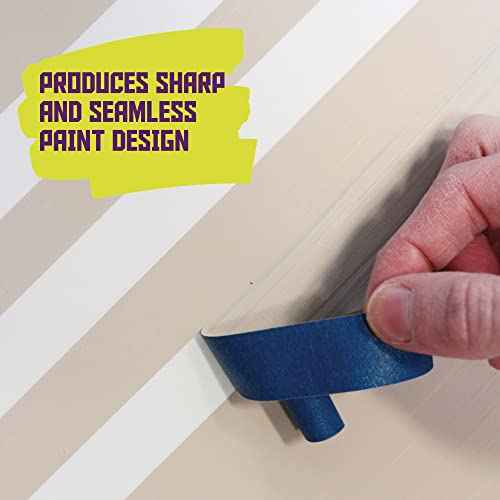 ATack Blue Painters Tape - 3-Inch x 60-Yard, 180 Ft Paint Tape for Walls, Home Painting Supplies, Wide Masking Tape for Arts & Crafts, 3D Printers, Woodworking