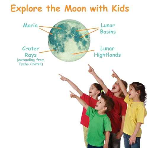 Glow in The Dark Wall or Moon Stickers ? Luminous Decal Stickers for Simulated Moon Effect at Night ? Ideal Kids Decor or Adults ? for Kids Boys Girls