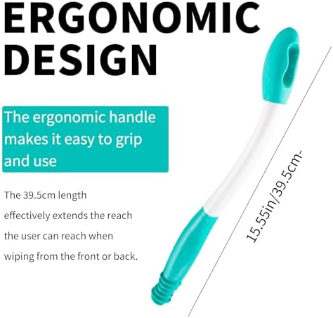 2-Piece Toilet Aids for Wiping - 15.7" Long Reach Comfort Butt Wiper Tools - Bathroom Bottom Buddy Wiping Self Assist for Disabled,Elderly,Pregnant,Overweight People and Back Surgery Recovery