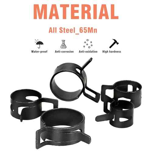 AKIHISA 75Pcs 19-38mm Spring Band Hose Clamp Assortment Kit with Hose Clamp Pliers, 13 Sizes Spring Hose Clip Fuel Line Silicone Vacuum Hose Pipe Clamp, Air Hose Tube Water Pipe Fasteners