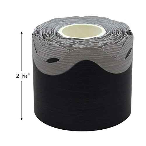 Teacher Created Resources Modern Farmhouse Black with Gray Scalloped Rolled Border Trim ? 50ft - Decorate Bulletin Boards, Walls, Desks, Windows, Doors, Lockers, Schools, Classrooms, Homeschool
