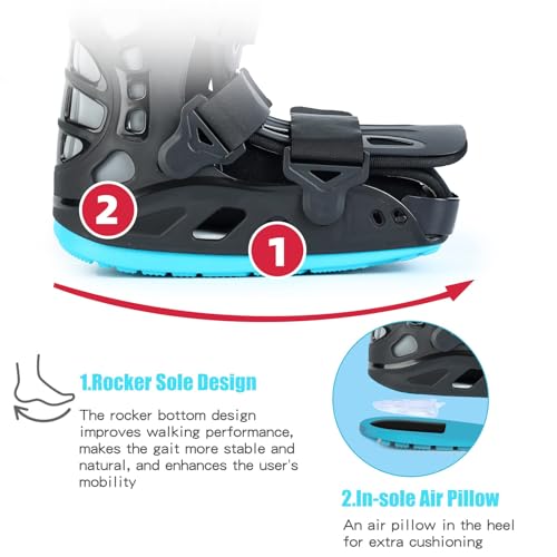 Inflatable Walker Boot, Air Cam Walker Fracture Boot, Short Walker Brace Walking Boot Orthopaedic Boot for Sprained Ankle, Foot Pain Recovery, Stress Fracture, Broken Foot, Achilles Tendonitis L4360 (X-Large)
