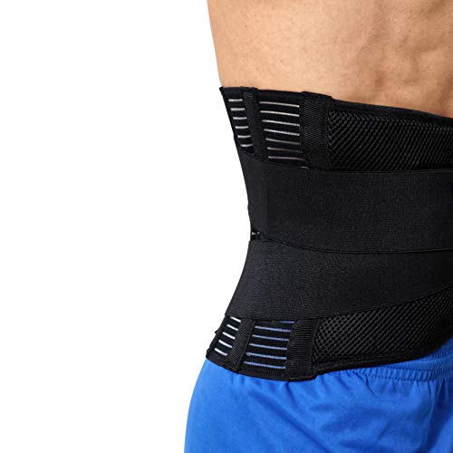 NeoTech Care Adjustable Compression Back Brace Lumbar Support Belt, Black, Size XXXL