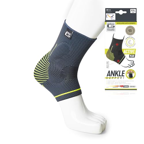 Neo-G Ankle Brace Ankle Compression Sleeve with Silicone Joint Cushions â Sprained Ankle Support for Men and Women â Breathable Targeted Compression for Sports and Daily wear - Active Plus (Medium)