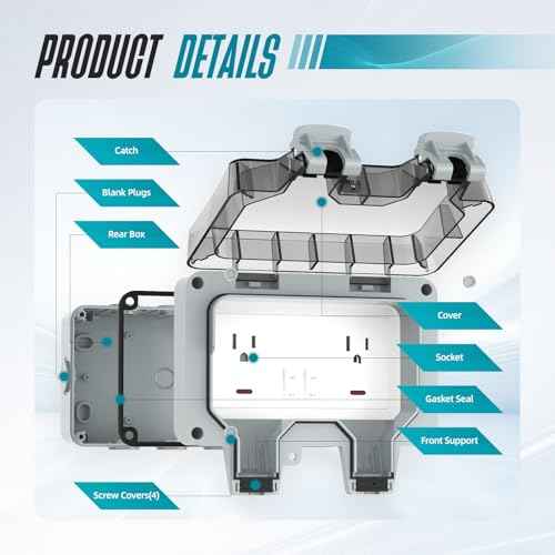 Outdoor Outlet Box with 32.8Ft Extension Cord,NEMA 5-15R,IP66 Waterproof Outdoor Outlet Box w/Lockable Cover & LED Indicator (Double Plug Socket) -Perfect for Gardens, Yards & Sports Fields