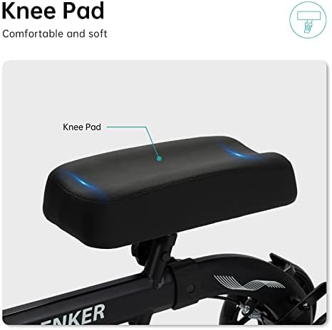 ELENKER Best Value Knee Walker with 10" Front Wheels Steerable Medical Scooter Crutch Alternative with Dual Braking System Black