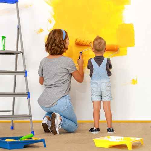Pre-Taped Masking Paper for Painting, 2 Pack 18 inch x 66 feet Painters Paper Roll and 1 inch x 66 feet Masking Tape, Tape and Drape Paint Masking Paper for Painting Cars Auto Body Wall Floor