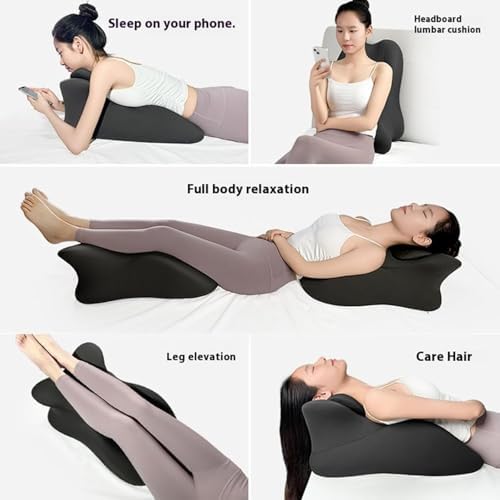 Ergonomic Couples Pillow, 27° Angle Perfect Position Butt Cushion for Couple, Pillows Memory Foam, Waist and Neck Support, Multi Position Comfort Perfect Position Instantly (Green)