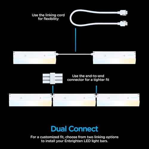 Enbrighten 24 inch Hardwired Under Cabinet Lights, 1620 Lumens, Five White Settings from (2700K-6500K), Full Range Dimmable, Under Counter Light, Linkable Under Counter Lights for Kitchen 82922-T1