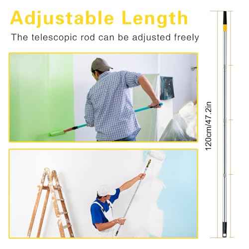 Self Leveling Cement Tool Kit - Epoxy Floor Kit, Self Leveling Rake, Spike Roller for Self-Leveling, Spike Shoes for Epoxy Flooring, Floor Leveling Tools, Garage Floor Epoxy Kit, Telescopic Pole