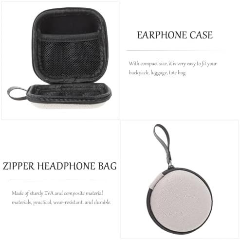 2pcs Earbuds Carrying Box and Hard Disk Pouch Eva Earphone Storage Bag with Zipper Portable Headphone Case for Travel and Daily Protection