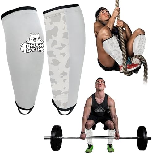 Bear Grips Deadlift Shin Guards - Breathable Gym Equipment Rope Climbing Shin Guard for Men and Women - Injury Prevention Calf Support Shin Guard Sleeves for Ultimate Shin Protection