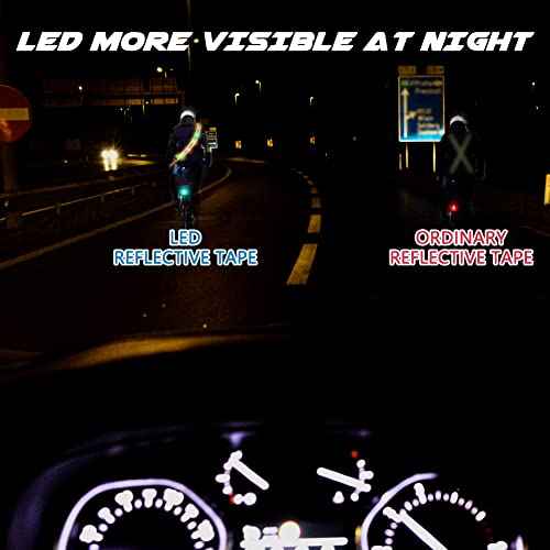 LED Night Running Gear High Visibility LED Flashing Sash Outdoor Running Cycling Hiking Jogging Rechargeable Illuminating Gear for Men and Women Night Safety Walking