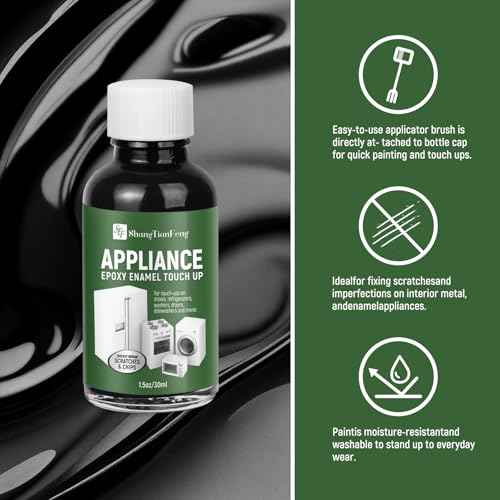 Black Touch Up Paint forElectrical appliancesl, metal, wood, floor, appliance maintenance, refrigerator, dishwasher, dryer, washing machine, microwave oven and other household appliances high-gloss paint repaint. 1.5 Fl Oz