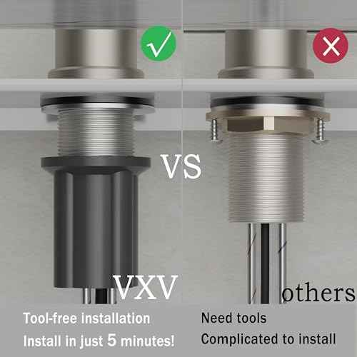 VXV Kitchen Faucets, Brushed Nickel Kitchen Faucet with Pull-Down Sprayer, Stainless Steel Sink Faucet for Farmhouse, RV, and Bar, Pull Out Kitchen Faucet with Deck Plate and 1/2'' Adapters