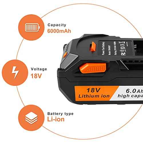 Fancy Buying 2 Pack 6.0Ah Replacement for Ridgid 18V Battery R840083 R840084 R840085 R840086 R840087 R840095 R86092 AC840087P Cordless Drill Tools Battery