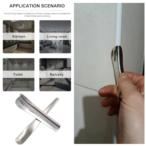 6 Pack Tile Grout Finishing Tool Spreader Spatulas Applicator Streamline Caulk Spatula Stainless Steel Concave and Convex Caulking Spatulas Tool Set for Silicone Sealant Caulk Grout Sealer