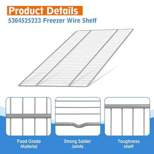 5304525223 Freezer Wire Shelf Compatible with Frigidaire Freezer, Replacement 5304523692 5304537120 4959449 AP6989895 PS16218721 EAP16218721