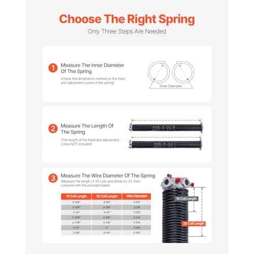 VEVOR Garage Door Torsion Springs, Pair of 0.225 x 2 x 24 in, 16000 Cycles, Electrophoresis Black Coated for Replacement, Garage Door Springs with Non-Slip Winding Bars, Gloves and Mounting Wrench